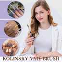 Acrylic Nail Art Brush Size 14, 100% Pure Kolinsky Hair Oval for Application, Professional Extension Manicure Tool Striping Drawing Pen DIY Home Salon, Black, 1.0 Count