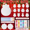Beeveer 24 Pcs Christmas Ceramics to Paint Ball Ornaments Craft Christmas Ceramic Craft DIY Painting Kit 3D Ready to Paint Your Own Kit Xmas Ball DIY Ornaments Gifts Party Favor