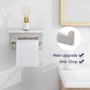 Gypie Toilet Paper Holder with Shelf, Extended Base Wall Mounted, Marble Toilet Roll Holder Brushed Nickel for Bathroom Washroom