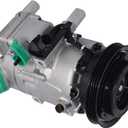 AC Compressor and A/C Clutch, A/C Ports 4 Grooves Replacement for Accent 1.6L 2006 2007 2008 2009 CO 10925C 10361991 1010925 60-02433NA