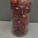 30ct Christmas Ball Ornaments-60mm/2.36" Shatterproof Clear Plastic Xmas Balls Baubles Set with Stuffed Delicate Sparkling, Hanging Christmas Tree Decorations(Red)