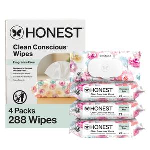 The Honest Company Hypoallergenic Multi-Use Baby Wipes for Sensitive Skin, Rose Blossom, 288 Count