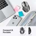 TECKNET Wireless Mouse, 2.4G Ergonomic Optical Mouse, Computer Mouse for Laptop, PC, Computer, Chromebook, Notebook, 6 Buttons, 24 Months Battery Life, 2600 DPI, 5 Adjustment Levels - Silver
