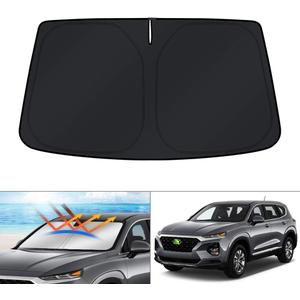 KUST Custom Fit for Windshield Sun Shade Hyundai Santa Fe 2013-2018 Accessories Window Sun Visor Protector Foldable Blocks UV Rays Keep Your Car Cooler