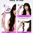 TSUYAGLA Automatic Curling Iron,1 1/4 inch Hair Curler with 3 Temperatures, 10S Fast Heating, 2-Way Rotation, 30 Min Auto Shut-Off, 500 Million Ionic, Anti-Scald-Tangle for Long Hair