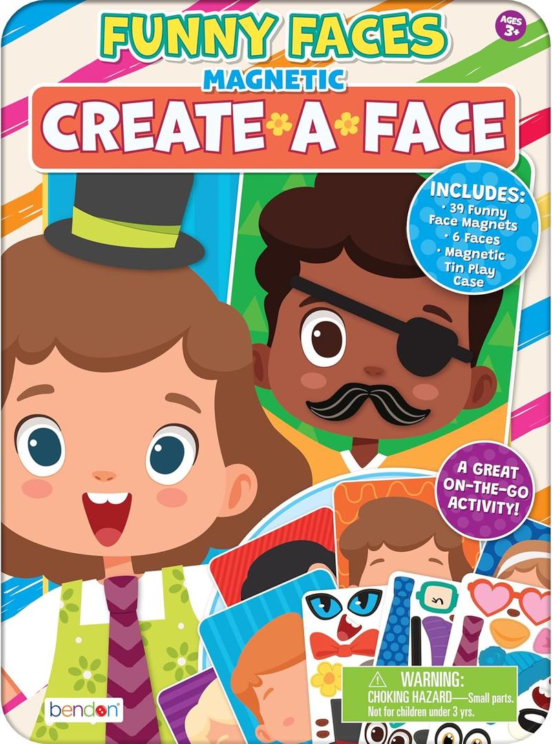 TS Shure by Bendon Create Funny Faces Magnetic Activity Tin with Illustrated Magnet Sheets and Playcard 50261