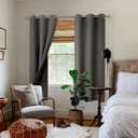 BGment Grey Blackout Curtains for Bedroom - Black Out Curtains 63 Inch Long Thermal Insulated Grommet Total Room Darkening Window Drapes for Living Room, 2 Panels, 42 x 63 Inch
