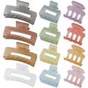 SMKSL 12 Pcs Hair Clips for Women 3 Styles Small Medium Large Claw Clips for Thin Thick Curly Hair, Strong Hold Hair Claw Clips, Stylish Plastic Hair Accessories Ideal Gifts for Women (Ice Cream)