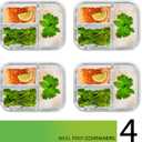 PrepNaturals 4 Pack 34 Oz Glass Meal Prep Containers - Dishwasher Microwave Freezer Oven Safe - Glass Storage Containers with Lids (Multi-Compartment)
