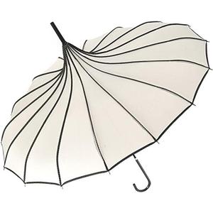 Queekay 1 Pcs Gothic Pagoda Umbrella 36" Large Retro Parasol for Rain or Sun, Wedding Umbrella, Vampire & Gothic Lover Gifts