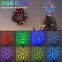 MEETYAMOR Smart Christmas Tree Topper, 13" 130 LEDs RGB Color Change Lighted 8-Point Star Tree Topper, App, Remote & Touch, USB Powered 3D Infinity Mirror Music Sync Treetop Decor for Xmas Party Gift