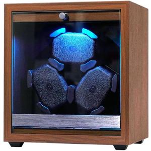 Watch Winder for Automatic Watches, Wooden 3 Watch Winder with LED Light, 4 Modes Automatic Watch Winder Box with Super Quiet Motor, Memory Foam Pillows, Adapter Included, Luxury Gift for Men & Women