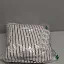 Farmhouse Shower Curtain Linen Beige Button Woven Fabric Country Rustic Western, Pleated Brown Stripe 72" W x 72" L