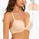Upushall Women's Push Up Racerback Bra Front Closure Thick Padded Seamless Criss-Cross Back Underwire Bra Add Two Cup, 42A