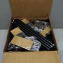 SONGMICS 4-Tier Bathroom Shelf, Storage Rack for Small Space, with 4 PP Shelf Liners, Removable Hook, Extendable Design, Ink Black and Translucent ULGR104B01