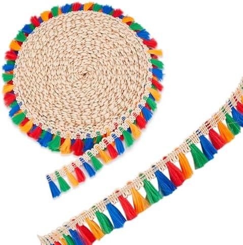 letsinstyle 50 Yards 0.78 Inch Tassel Fringe Trim, Cotton Curtain Border Trim with Tassels, Fabric Border Trim Fringe Ribbon for DIY Crafts Clothing Curtains Waydress and Other Home Decor