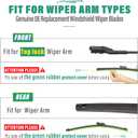 26" 18" 12" Windshield Wiper Blades Replacement for VW Volkswagen Taos 2022 2023 2024 2025 Premium All Weather Front Rear Wipers Set - OEM Quality (Pack of 3)