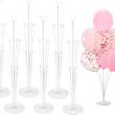 6 Sets Balloon Sticks with Base for Table Balloon Stand Kit Balloon Stands with Base for Floor Balloon Arch Stand with Base Balloon Stands for Table Baby Shower Birthday Wedding Party Decorations