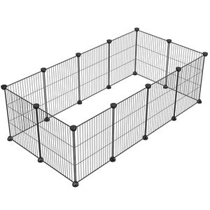 LURIVA DIY Small Animal Playpen, Pet Playpen, Guinea Pig Cages, Rabbit Playpen, Dog Puppy Playpen, Indoor Metal Wire Yard Fence, 15 X 12 Inch, 12 Panels, Black