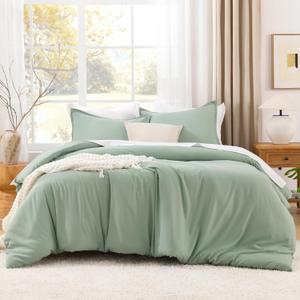 Litanika California King Comforter Set Sage Green - 3 Pieces Cal King Lightweight Solid Bed Comforter, Oversized Fluffy Down Alternative Comforter Quilt Blanket Bedding Set