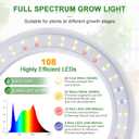 LORDEM Grow Light for Indoor Plants, 7.9" Full Spectrum LED Plant Grow Light, Height Adjustable Growing Lamp with Auto Timer 4H/8H/12H, 6 Dimmable Levels, Ideal for Indoor Large Tall Plants Growth