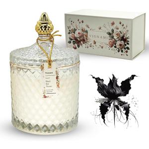 Black Bat Flower Scented Candles – Luxury Candle Gift for Woman with Rare Flower Scent, Long Burning Natural Soy Wax Candle for Home, Gift-Boxed Large Decorative Glass Jar Candle 14.8 oz Black Bat Flower Scented Candles – Luxury Candle Gift for Woman with Rare Flower Scent, Long Burning Natural Soy Wax Candle for Home, Gift-Boxed Large Decorative Glass Jar Candle 14.8 oz