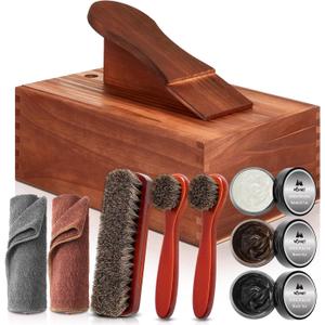 9 Pcs Shoe Shine Valet Box (Dark)