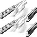 NORTHERN BROTHERS Pants Hangers with Clips Heavy Duty 20 Pack, Adjustable Metal Pants Hanger, Skirt Hangers with Clips Space Saving Hangers for Jeans