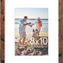 decorUhome 8x10 Picture Frame, Display Pictures 5x7 with Mat or 8x10 without Mat, Wall & Tabletop Display Photo Frame, Distressed Brown, 1 Pack