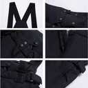 YEEFINE Men's Waterproof Snow Ski Pants Insulated Warm Winter Outdoor Snowboard Bibs with Suspenders (Medium, Black)