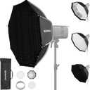 Soonpho 35"/90cm Octagonal Softbox, Quick Release Bowens Mount Softbox with Honeycomb Grid, Light Diffusers, Bag for Godox SL60W, SL60IID, SL60IIBI, for Neewer CB60B, FS150B, CB100C, for Amaran 200x S