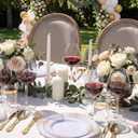 Nervure 350PCS Gold Plastic Plates - Gold Plastic Dinnerware Sets for 50 Guests - 100 Disposable Plates, 150 Silverware, 50 Cups, 50 Napkins for Wedding & Party & Mothers Day