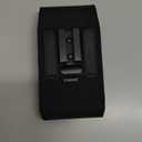 ykooe Holster Compatible with iPhone 16 15 14 13 12 Pro Galaxy S25 S24 S23 S22 S21 S20, Nylon Cell Phone Belt Holder Case with Clip and Leather Card Pouch for Men, Black -M