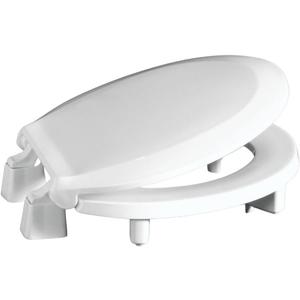 Centoco 3 inch Raised Toilet Seat for Seniors, Round, Closed Front With Cover, Plastic, Made in the USA, 3L440STS-001, White