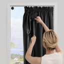 NICETOWN Portable 100% Blackout Curtain with Suction Cups for Doorway, Guard Blinds for Window Travel Drape W52 x L78 - Black Out Window Cover Rod Pocket Shade for Bedroom, Privacy Protection, 1 Panel