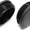 2 3/8 Inch (Approx. 60mm) Round Plastic End Cap (for Hole Size from 2 1/8 to 2 9/32, Including 2 1/4 inches, 54mm - 58mm), Cover for Fence Post, Furniture Finishing Plug (Black, 2)