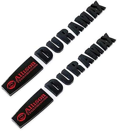 Yoaoo 2Pack OEM Allison Duramax Emblems Badges Compatible with Silverado Sierra 1500 2500Hd 3500Hd Hood Red Black