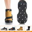 Epoxy Floor Spiked Shoes Fully Assembled Gunite Spiked Shoes with 3/4" Short Spikes for Garage Floor Epoxy, Overlays, Cover Installation, 1 Pair (Black, Large Size)