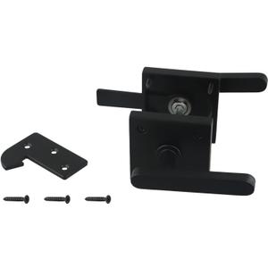 Double Sided Aluminum Garden Gate Latch Heavy Duty Security Door Lock Hardware for Wooden Fence Barn Door with Mounting Screws Two Way Opening Design(Black)