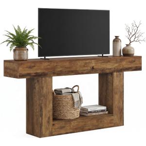 Tribesigns 63" Farmhouse TV Stand for 65" TV, Two-Tone Media Console Table