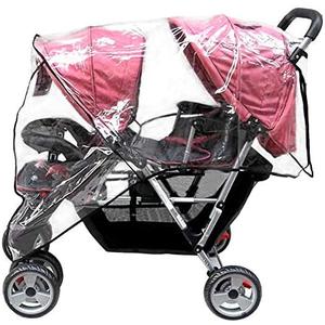 Aligle Weather Shield Double Popular for Swivel Wheel Stroller Universal Size Baby Rain Cover/Wind Shield Deal (Black)