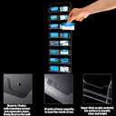 Lincia Acrylic Business Card Holder Wall Mount Clear Sticker Display Rack Multiple Clear Card Organizing Sticker Display Stand Pre Drilled Acrylic Holders (16 Pocket,21.65 x 7.87 Inch)