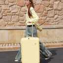 Expandable Top Open Carry On Luggage 22x14x9 Airline Approved, 20 Inch Hard Shell Carry On Suitcase with Spinner Wheels,Travel Small Luggage for Women Men,Cheese Yellow