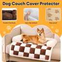 FUNNY FUZZY Pet Couch Covers for Sofa, Dog Couch Bed for Furniture Protector, Pet Bed Mat, Couch Cover for Dogs Washable with Non Slip, Medium, Brown (33.5"L x 30.5"W x 5.5"Th)