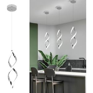 Modern Pendant Lights Kitchen Island,16W Cold White Led Pendant Light Fixtures,Adjustable Led Hanging lamp Island Lights for Kitchen Bedroom Dining Room Sink, 1 Pack (Chrome)
