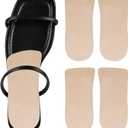 2 Pairs Pigskin Heel Cup Cushions for Women Plantar Fasciitis, Heel Bone Spur, Achilles Tendon, Adhesive 0.32" Thickness, Heel Lift Inserts Insoles Relief Pain for High Heels Sandals Flats Large 8-12