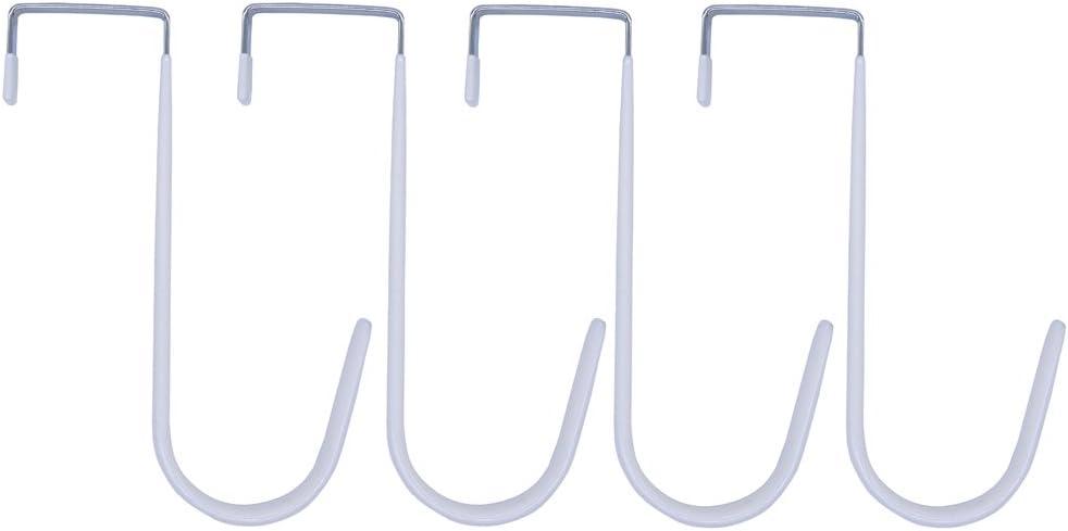 White Over-The-Door Single Hook, Pack of 4