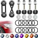 Universal Bumper Clips, Front Rear Bumper Quick Release Kit, Bumper Holders for Cars (4 Black Bumper Quick Release Tabs and 12 Customized O-Rings) (2set)