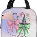 Pink Goes Good With Green Lunch Box Reusable Lunch Bag Women Adult Insulated LunchBox for Work Picnic Hiking Beach