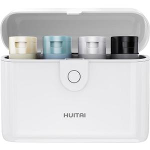 Travel Bottles with Case, 4x2oz TSA Approved, Leak-Proof, Press to Unlock, Compact & Portable Travel Toiletries (White)